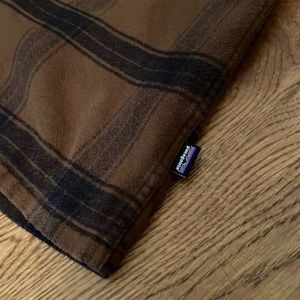 Patagonia brown and black button down flannel shirt